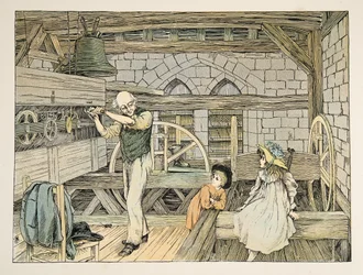The Clockwinder, tiré de Four and Twenty Toilers, pub. 1900 (lithographie couleur)
