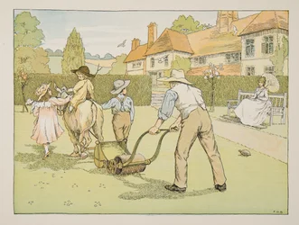 Le jardinier, tiré de Four and Twenty Toilers, pub. 1900 (lithographie couleur)