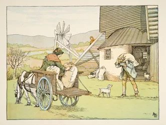Le meunier, tiré de Four and Twenty Toilers, pub. 1900 (lithographie couleur)