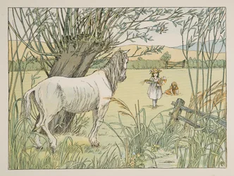 The Old Bus Horse, tiré de Four and Twenty Toilers, pub. 1900 (lithographie couleur)