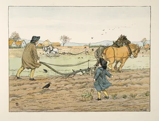 Le laboureur, tiré de Four and Twenty Toilers, pub. 1900 (lithographie couleur)