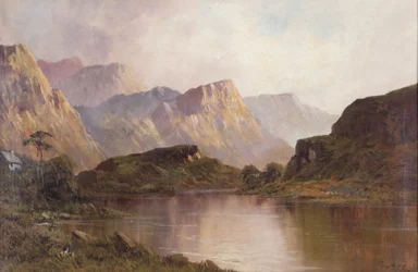 Lacs et montagnes (huile sur toile)