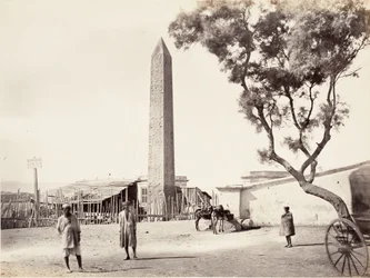 Obélisque égyptien, Aiguille de Cléopâtre, à Alexandrie, Égypte