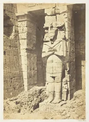 Piliers Osiride à Médinet-Habou, vers 1857