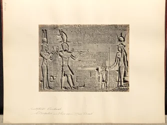 Sculptures, Dendérah, "Cléopâtre et son fils, Néron Casar"