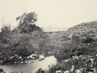 La Fontaine de Jéricho et site probable de la ville, vers 1857