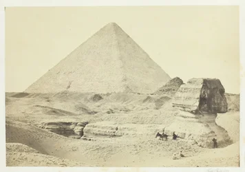 Le Sphinx et la Grande Pyramide, Gizeh, 1857