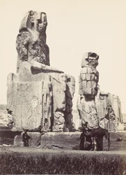 Les Statues de Memnon. Plaine de Thèbes, 1857