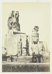 Les Statues de Memnon, Plaine de Thèbes, 1857