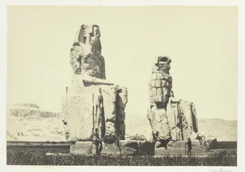 Les Statues de Memnon, Plaine de Thèbes, 1857