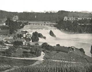 Les chutes du Rhin, Schaffhouse, Suisse, 1895