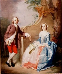 Une dame et un gentleman : scène de conversation