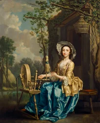 Fille à la roue à filer
