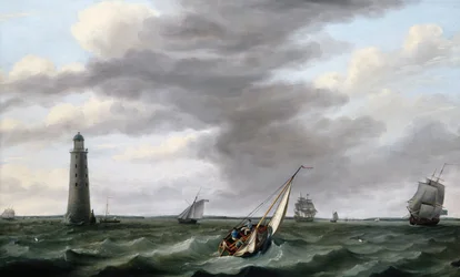 Navires au large du phare d