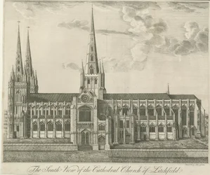Cathédrale de Lichfield - Vue sud : gravure, nd [19e siècle]