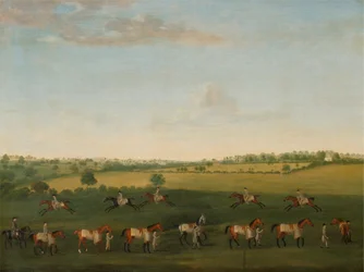 La file de chevaux de course de Sir Charles Warre Malet à l