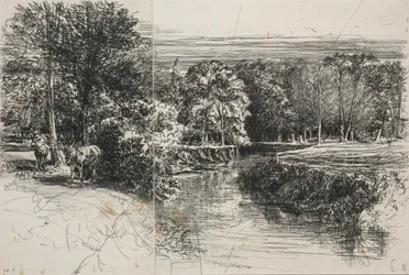 Rivière Dundrum et les deux ânes, 1863