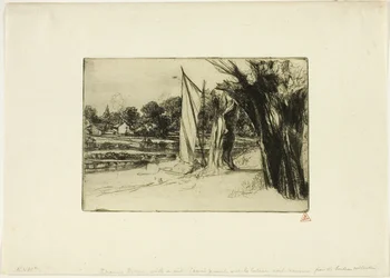 Thames Ditton avec une voile