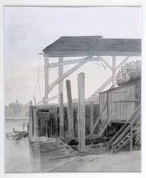 Un quai, vers 1800