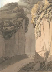 Entrée de la grotte de Posilippo, Naples