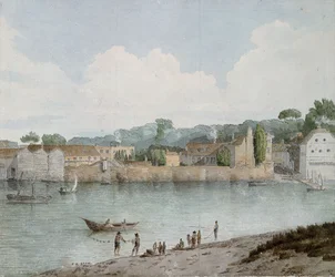 Vauxhall Stairs, depuis Millbank, 1797