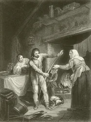 Alfred dans la chaumière du vacher