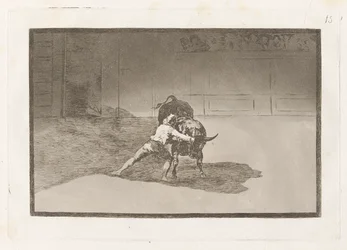 El famoso Martincho poniendo banderillas al quiebro, Plate 15 de La tauromaquia