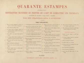 Feuille explicative, de La tauromachie (Troisième édition)