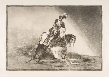Planche 10 de La Tauromachie : Charles V piquant un taureau dans l