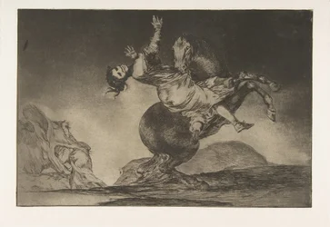 Planche 10 des Disparates : Le ravisseur de chevaux, vers 1816-23, publiée en 1864.