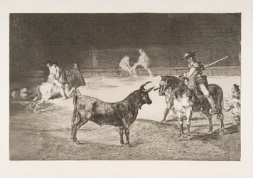 Planche 27 de la Tauromaquia: Le célèbre picador, Fernando del Toro, attire le fier...