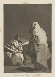 Que viene el loco. (Voici le croque-mitaine), pl. 3 de la série Los caprichos