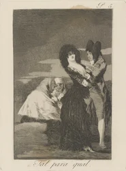 Tal para qual. (Deux de même), pl. 5 de la série Los caprichos
