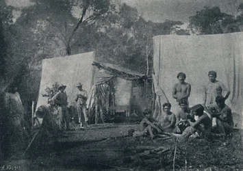 Guaranys visitant un campement, 1895