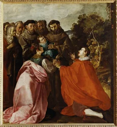 Guerison de saint Bonaventure enfant par saint Francois - Saint Francis heals the child Bonaventura …