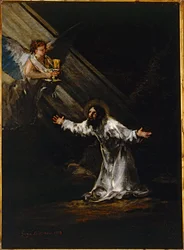 Le Christ au Mont des Oliviers ... (huile sur panneau)