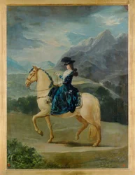 Portrait équestre de Marie-Thérèse de Vallabriga (peinture sur toile)