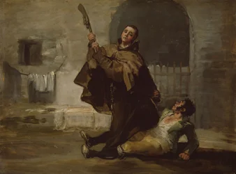 Frère Pedro donne un coup de matraque à El Maragato avec la crosse du pistolet