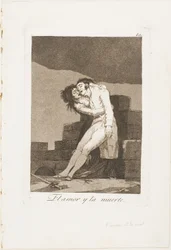 Amour et mort, planche dix de Los Caprichos