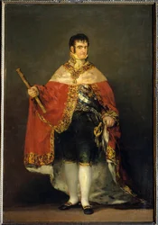 Portrait du roi Ferdinand VII (1784-1833) en costume royal. Peinture de Francisco de Goya y Lucientes, vers 1815. Madrid, Musée du Prado