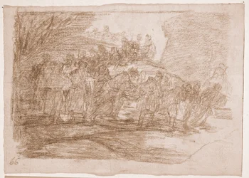 Les Désastres de la guerre : Ils ne connaissent pas le chemin (dessin préparatoire)
