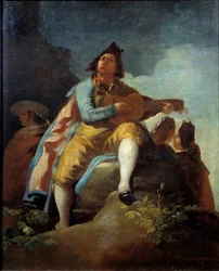 La guitare élégante, peinture par Francisco de Goya (1746-1828) 19e siècle. Madrid, Musée du Prado
