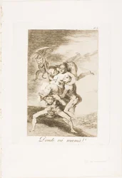 Où va Maman ?, planche 65 de Los Caprichos