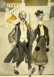 Un couple anglais en France moqué pour leur sens de la mode étrange, 1903