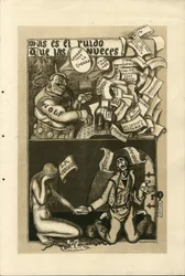 Illustration de Francisco Sancha Lengo (1874-1936) - Feuille volante, vers 1915 - Guerre de 14-18, Agence Wolff, Langue espagnole, Presse étrangère