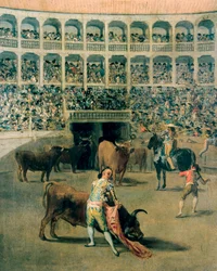 Corrida avec une cape ou les coups de cape. Peinture sur métal par Francisco de Goya y Lucientes, 1793