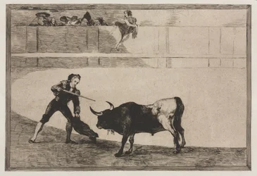 Corrida : Pedro Romeo tuant le taureau arrêté