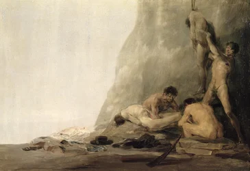 Cannibales préparant leurs victimes, ou Les corps de Jean de Brébeuf et Gabriel Lallemant écorchés par les Iroquois en 1649, vers 1800-08