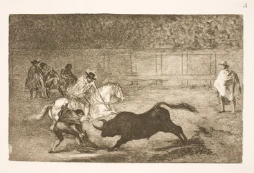 Un cavalier espagnol casse des lances courtes avec l