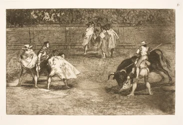 Un torero, assis sur les épaules d